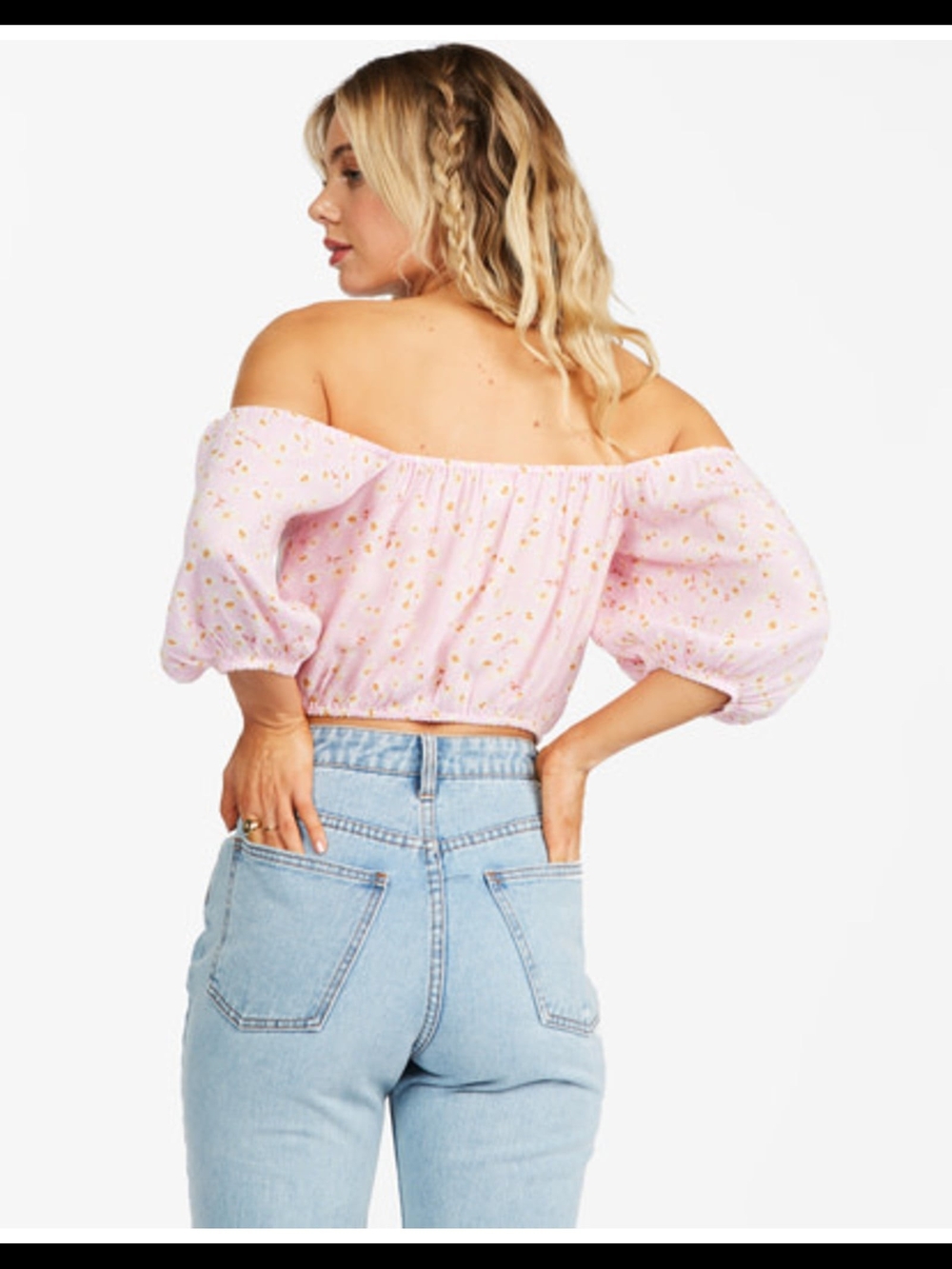 BILLABONG BILLABONG Sun City Off-The-Shoulder Crop Top SIZE: L/12 - Picture 4 of 4